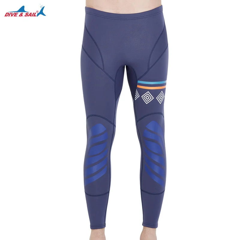 DIVE& SAIL 1,5 мм Неопреновые мужские зимние штаны для дайвинга с высокой талией по щиколотку, теплые штаны для плавания, гребли, парусного спорта, серфинга