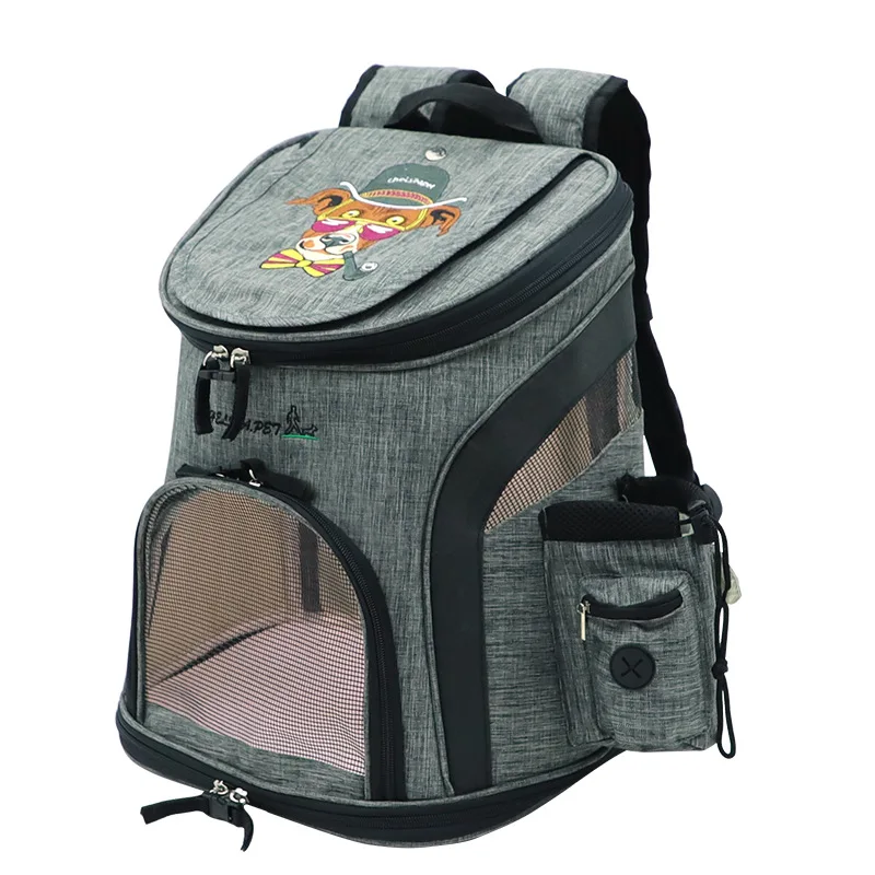 Путешествия плюс размеры вышивка Pet рюкзак-переноска собака Оксфорд портативный Кошка Перевозчик Путешествия дышащий складной Pet M