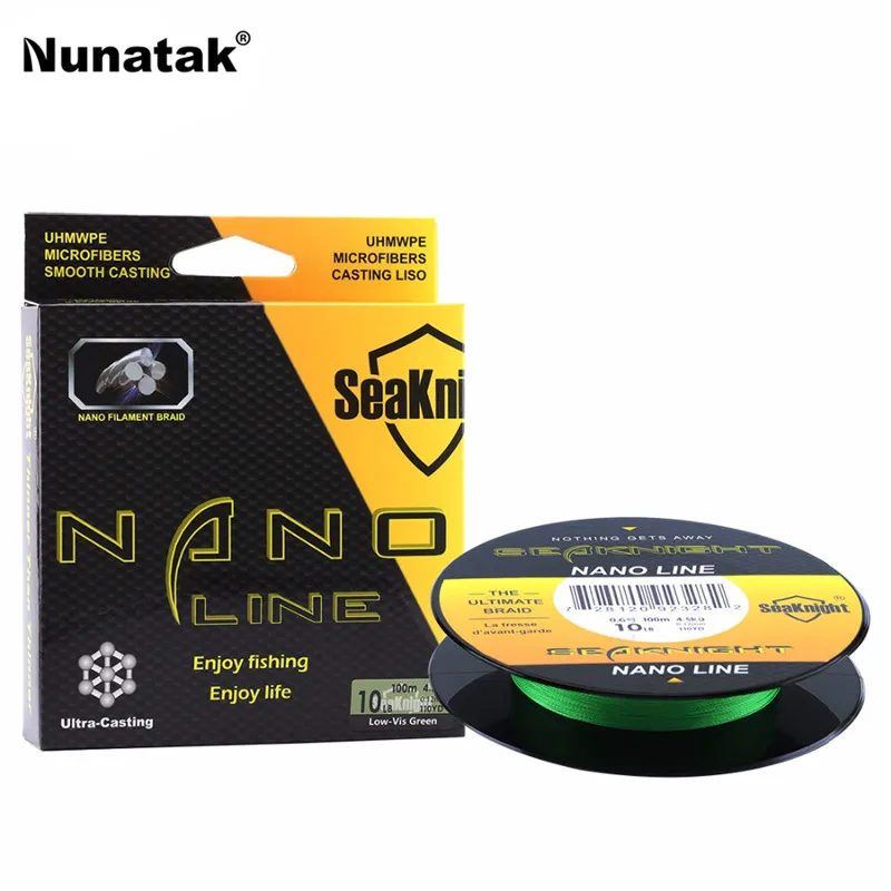 Seaknight نانو 4 السواحل 100 متر سوبر قوية PE الذين تقطعت بهم السبل خيط صنارة الصيد 4LB 6LB 8LB 10LB خيمة المياه المملحة خيط صنارة الصيد