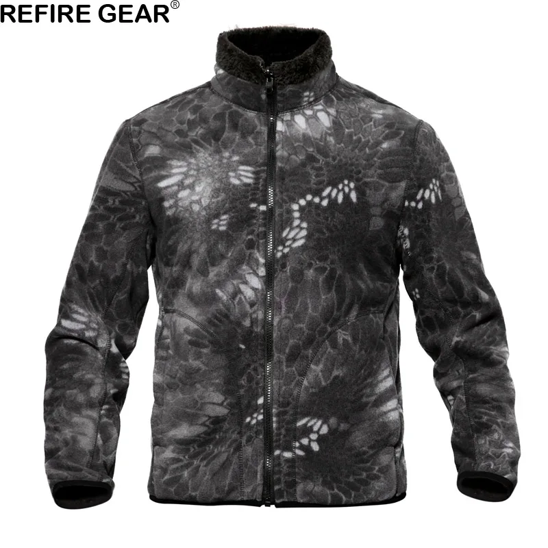 ReFire Gear камуфляжная Двусторонняя флисовая куртка для мужчин зимняя термальная