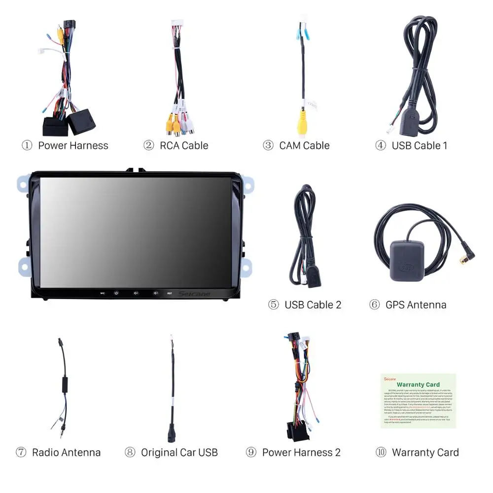 Clearance Seicane 2 Din 9" Android 7.1/8.1 Universal Car Radio For VW SEAT LEON CUPRA Golf Passat b5 b6 CC Sharan Polo Skoda Magotan EOS 4