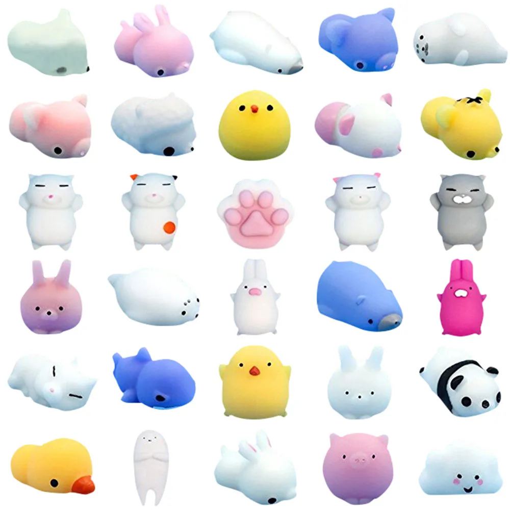 

30PC Mini Change Color Cute Cat Antistress Ball Mochi Rising Abreact Soft Sticky Stress Relief Funny Gift Toy Decompression toys