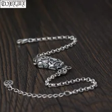 Ручной работы 925 серебряный браслет с писю Винтаж стерлингов удачи Для женщин браслет фэншуй Богатство Pixiu браслет из бисера