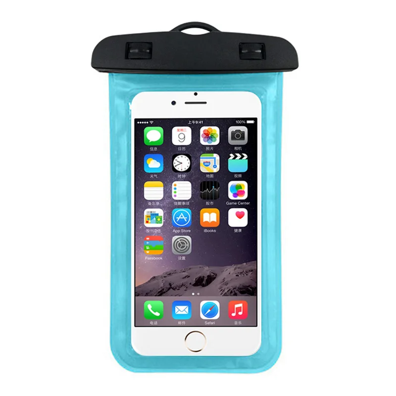 Универсальная крышка Водонепроницаемый Плавание чехол для Apple iPhone X iPhone 6 S Plus 3g 4S 5S 6s samsung A3 A5 A7 J3 J5 J7 Neo Nxt Core Prime - Цвет: Озерный синий