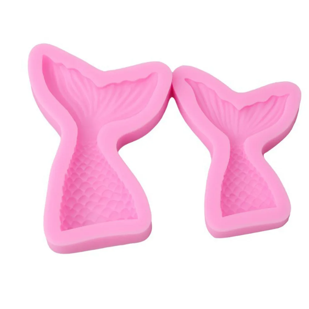 

HOT DIY Christening Mermaid Tail Silicone Mold Fondant Mold Cake Sugar Mould cake Decorating Baking Tools Fish Fork tail molds