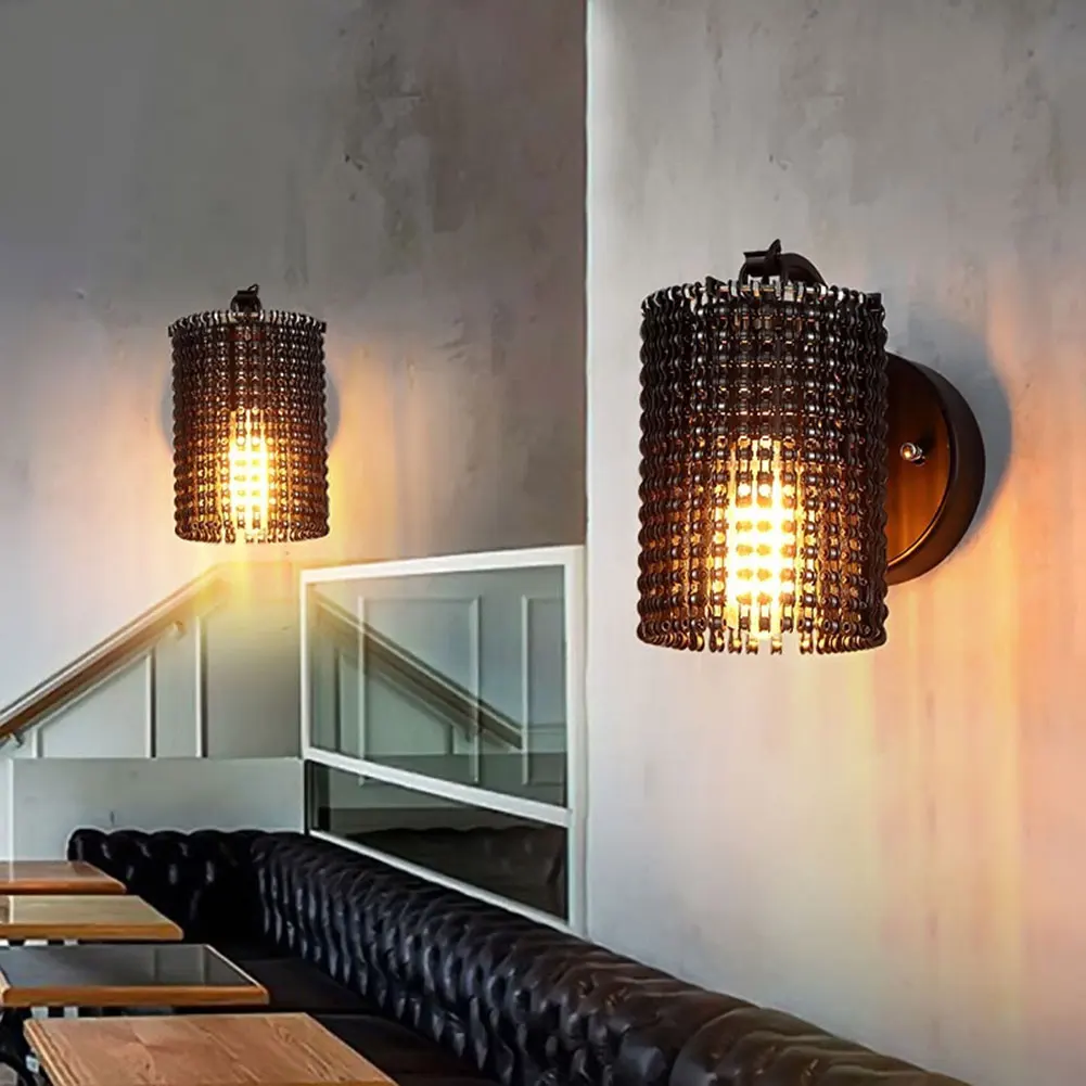 

Vintage Loft Bicycle Chain Lampshade Iron Wall Lamp Industrial Wall Sconce aisle Luminaire Wall Light Living Room Light Fixtures