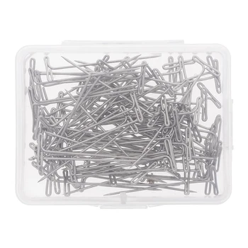

100Pcs 38mm Silver Craft Modelling DIY T Pin With Box Mini Metal Hair Wigs Sewing Needle Macrame