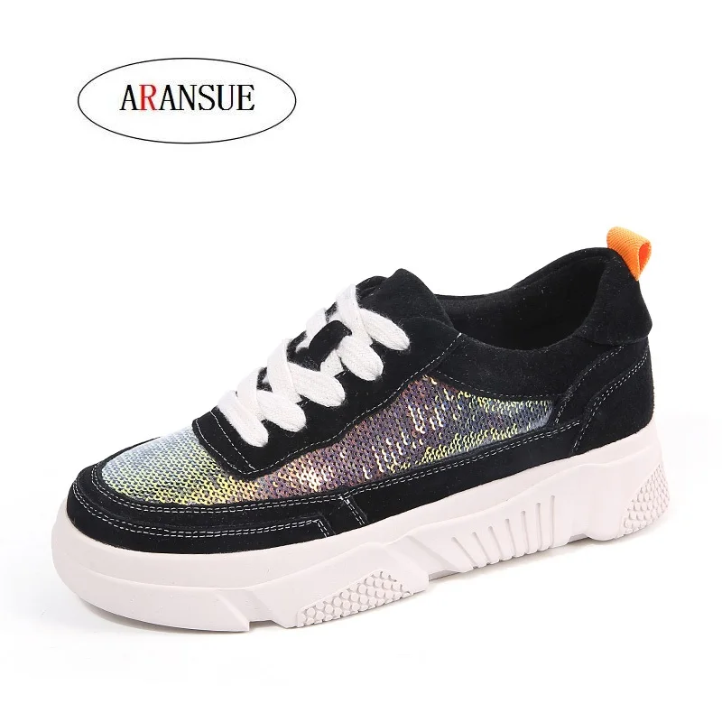 Suede 2018 Haute Sneakers Aransue Casual Femmes forme Qualité Chaussures Vulcanisé Scarpe Bling Colour De Dames Pompes leopard Porc Donna Print Plate trxsCQBhdo