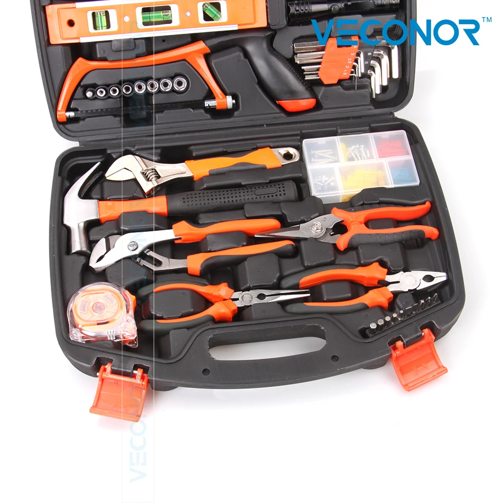 Набор ручных инструментов 106 шт. бытовой набор пила ударная отвертка рулетка