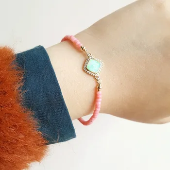 

Lii Ji Dyed Pink Natural Coral Lab-created Opal Adjustable Bracelet Delicate Jewelry
