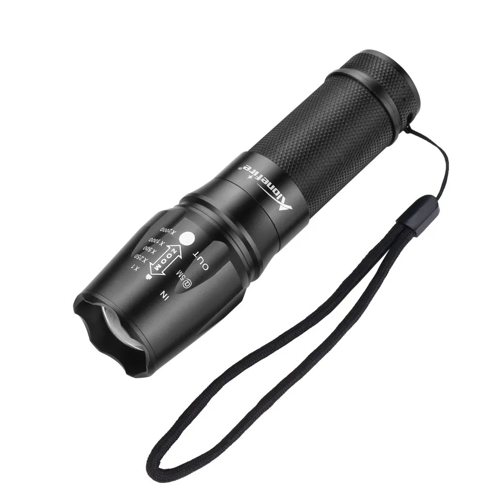 ALONEFIRE X800 Zoom Cree XM-L2 T6 светодиодный фонарь Zaklamp фонарь защитный Тактический светильник-вспышка ночной Светильник 26650 перезаряжаемый аккумулятор