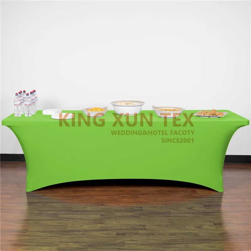 مستطيل جاهزة تمتد مفرش طاولة من السبانديكس سماط ليكرا طاولة البار الطويلة القماش ل فندق الحدث ديكور حفلات الزواج