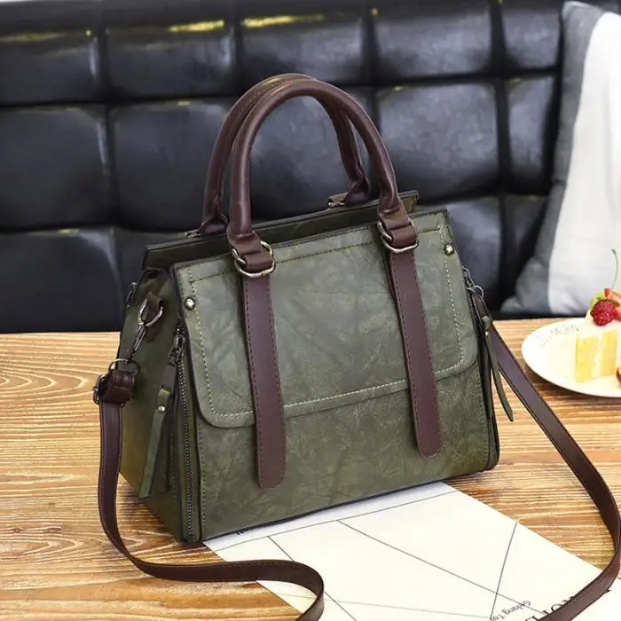 Женская Классическая вместительная сумка из искусственной кожи Женские повседневные сумки через плечо сумки на плечо-B5