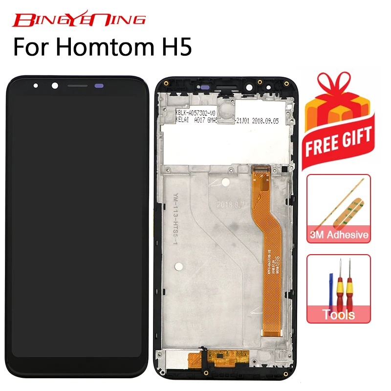 

BingYeNing New Original For HOMTOM H5 Touch Screen+LCD Display+Frame Assembly Replacement 5.7 inch
