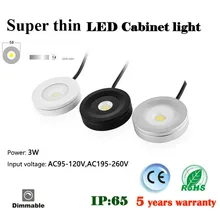 3 Вт Cob шайба свет кухня под шкафом свет затемнения 220 В 110 В Светодиодный прожектор выставочная Витрина Чехол gradewin шкафчик комод лампа