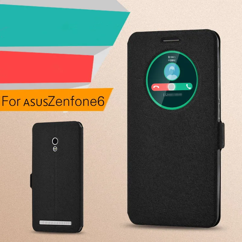 Free flip window cover for ASUS zenfone 6 case stand holder A600CG T00G leather zenfon phone cases + gift screen protecive | Мобильные