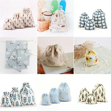 1PC Mix 3 Size Linen Hessian Jute Drawstring Bags Cookie Candy Packing Baby Shower Bags Birthday Wedding Party Supplies Favor