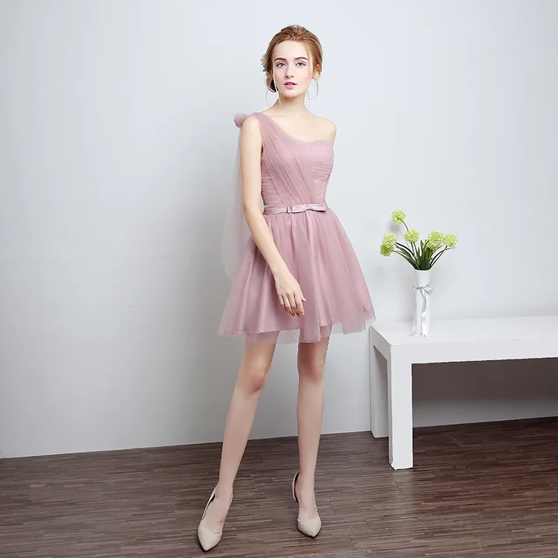 

FOLOBE Light Pink 4 Styles Womens Short Dresses Sleeveless Tulle Girls Dresses Pleated Short Evening Wedding Party Dresses Z43