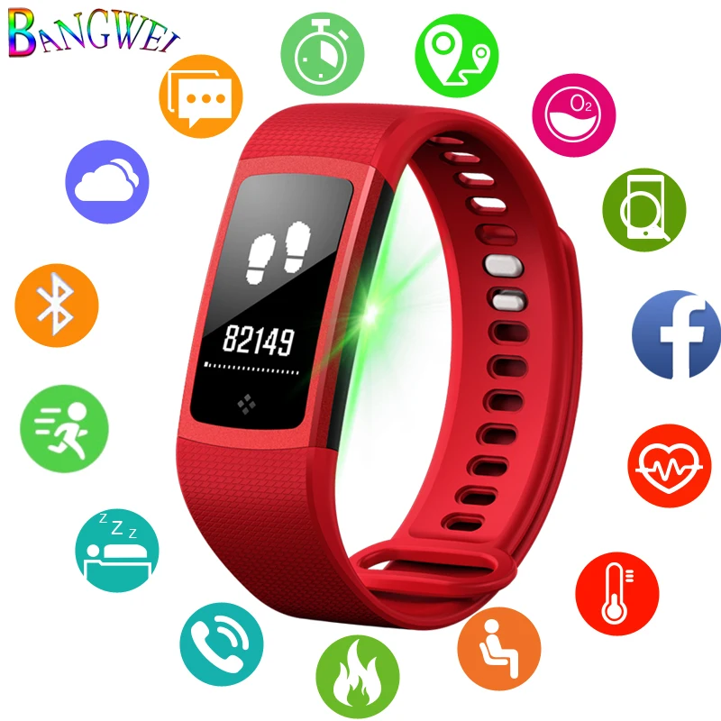 

BANGWEI 2018 New Men Smart Watch Pedometer IP67 Waterproof Fitness Tracker Call Reminder Bracelet Smartwatch Connect Android IOS
