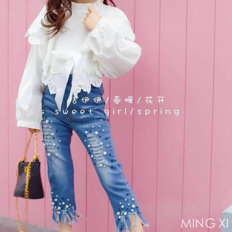 

2019 spring new children's clothing children's T-shirt girls long-sleeved pullover spring new little girl T-shirt
