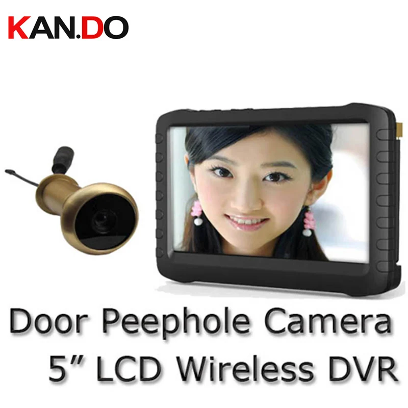 

5.8G Wireless DVR receiver with or without 90 Degree Door Peephole Camera Motion Detect Recording Monitor camera 5inch DVR 5.8G