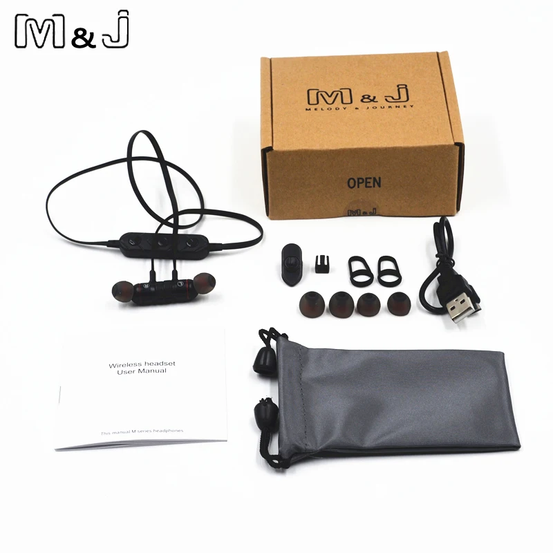 Bluetooth Headphones magnet Wireless In Ear Noise Reduction earphone with Microphone Sweatproof Stereo tereo Bluetooth Headset