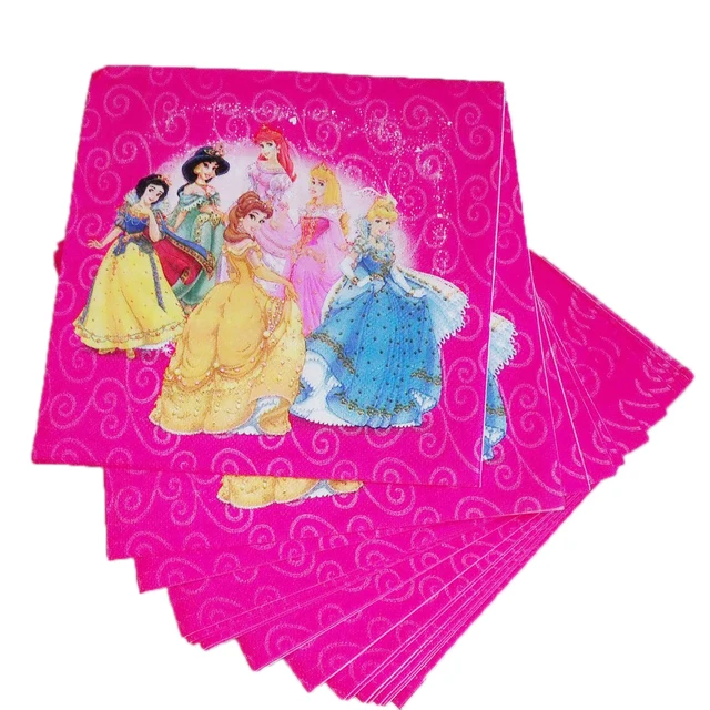 20pcs/lot Six Princess Napkins for Happy Birthday Party Cartoon Napkin