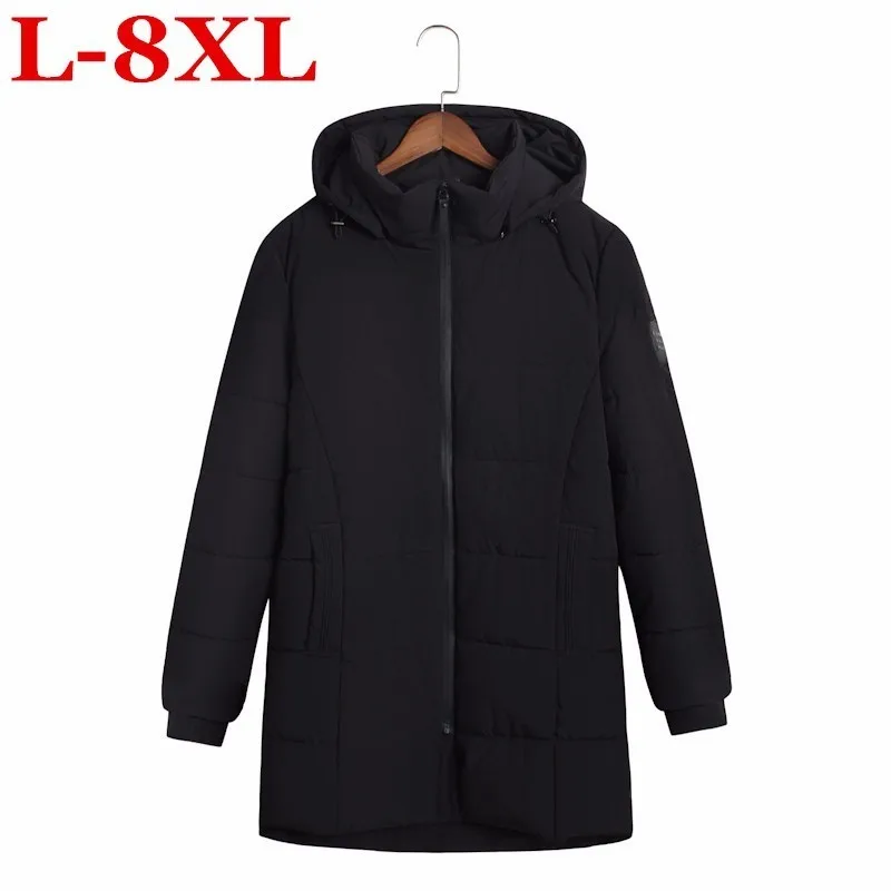 

8XL 7XL New Brand Winter Jacket Thicken Cotton-Padded Hooded Men Warm Outwear Jacket Coats Mens Jackets Clothes Plus Size