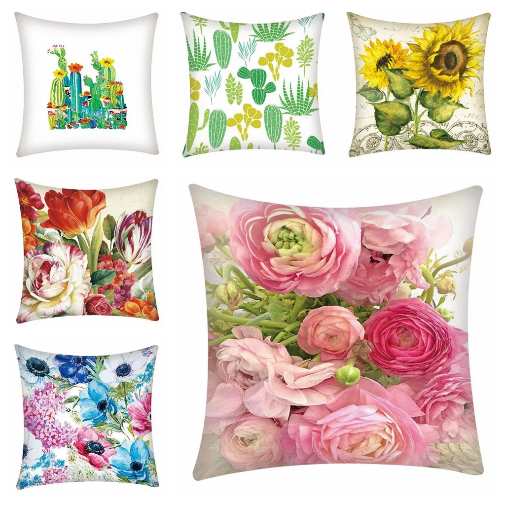 

Euro Style Home Decor Cushion Rose Flower Throw Pillow for sofa Mediterranean style 1.588
