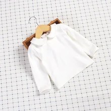 Mikistory Nova Primavera Blusas De Menina Mangas Compridas T-Shirts de Algodão Macio Para O Bebê Meninas Arco Roupas Bebe Infantil Impresso Branco Tops