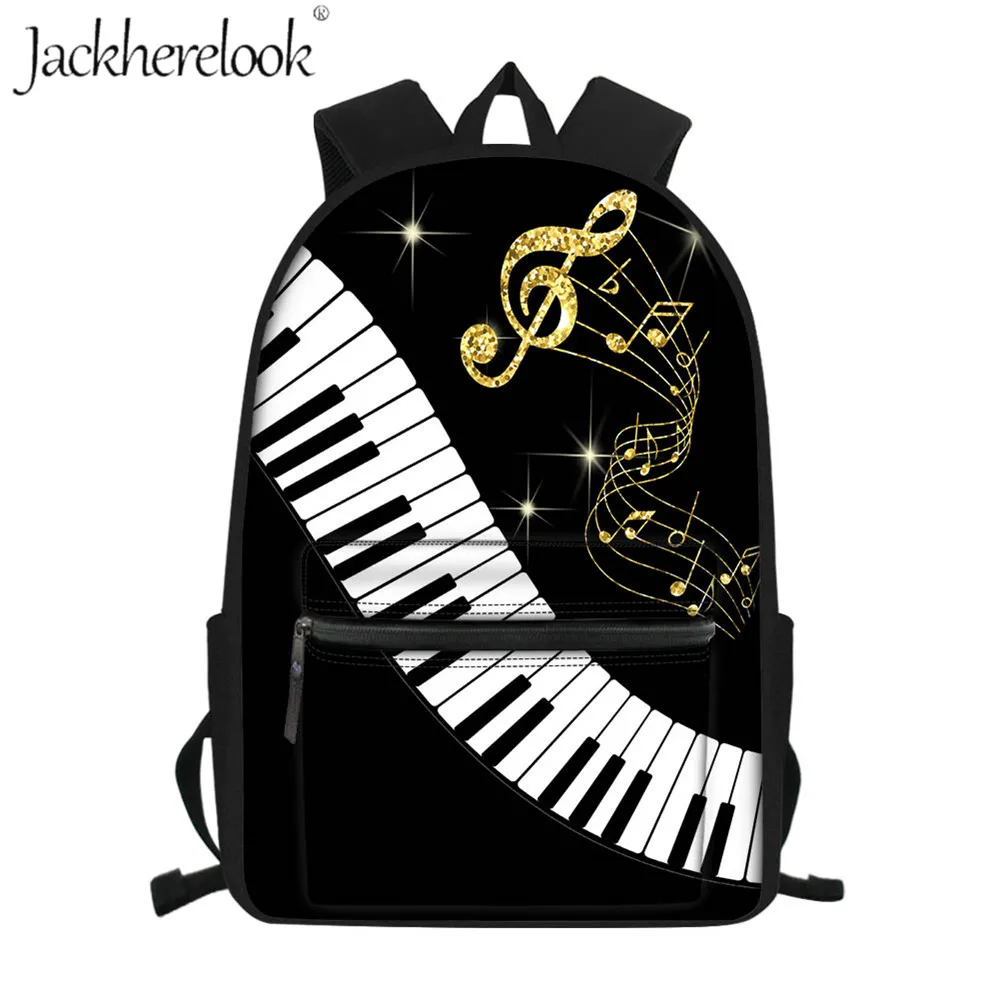 

Jackherelook Fashion Children School Bags Music Notes Print Men Large Hot Cartoon Women Kids Backpacks For Teenager Girls Mujer