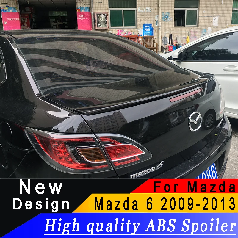 

For Mazda 6 2009 to 2013 spoiler High quality ABS material Rear wing Primer or any color rear spoiler For Mazda 6 spoiler