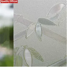 3D Бамбук лист шаблон Электростатическая пленка «замороженное стекло» гостиная спальня ванная комната офис детская комната для раздвижных дверей и окон пленка