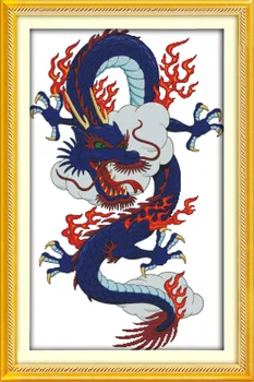 

Dragon (2) DMC Counted Chinese Cross Stitch Kits printed Cross-stitch set Embroidery Needlework