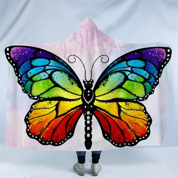 

SOFTBATFY Butterfly Hooded Blanket Fleece Throw Blanket Dropshipping