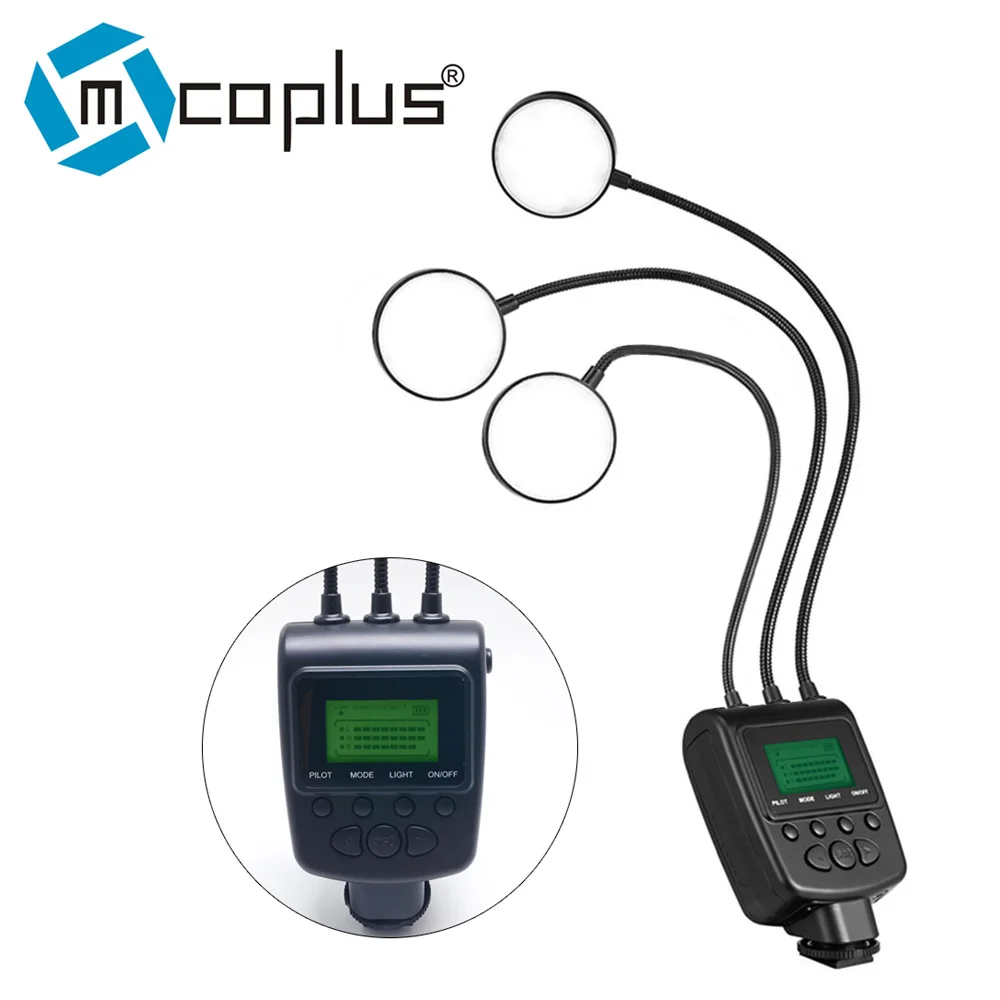 

Mcoplus ML-3D flexible lighting with Large LCD display Macro LED Flash for Nikon Canon Panasonic Olympus Canon Nikon DSLR Camera