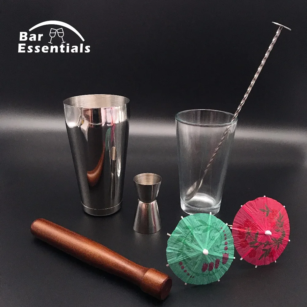 

Stainless Steel Cocktail Shaker Bar Set Wine Martini Drink Mixer Bar/Party Tool Bartender Kit with Muddler