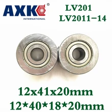 Axk-Rodamientos de rodillos guía de ranura en V Lv201 Zz Rv201/12-20 12*41*20mm Lv201-14 Zz 12*40*18*20mm bolas de precisión de doble fila Abec-5