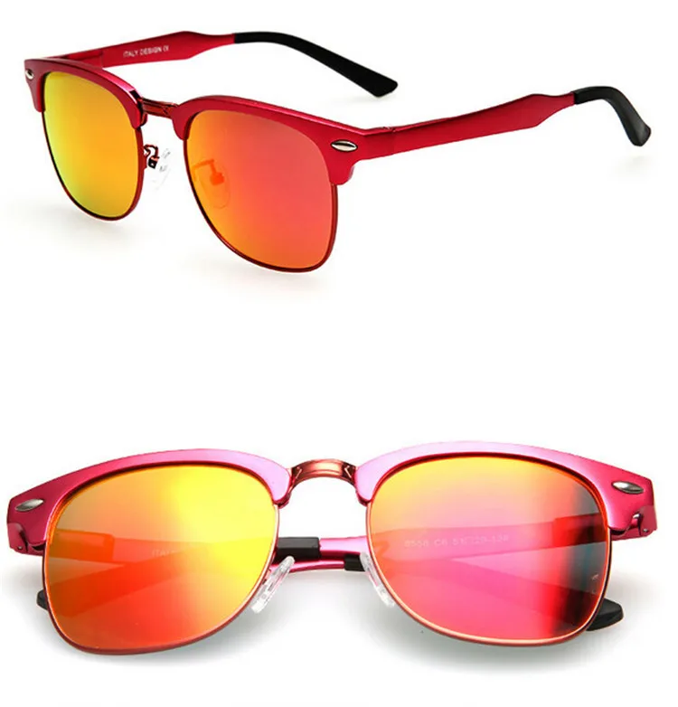 Модные мужские поляризованные солнцезащитные очки из магниевого алюминия, спортивные полуметаллический покрытие для солнцезащитных очков, светоотражающие очки - Цвет линз: C3