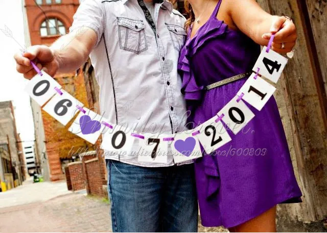 New Design Save The Date Custom Engagement Wedding Shabby Banner