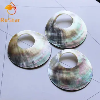 

50pcs/lot 22x50mm Natural Black Oval Hollow Mother of Pearl shell for DIY Jewelry Hollow MOP Pearl shell For Earrings