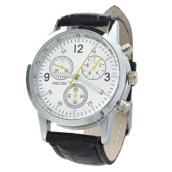

Quartz wristwatch bracelet PU 3 dials of Roman numerals for men