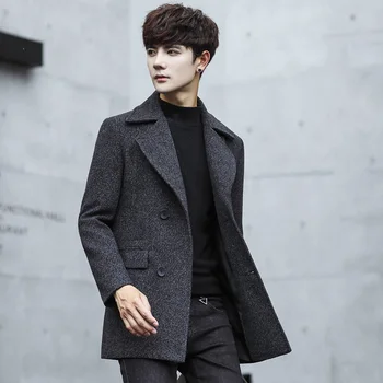 

Mens blazers collar short coat jacket clothing casual blazer coats Slim fit Jacket men Wool Blends Wedding dress Single breasted