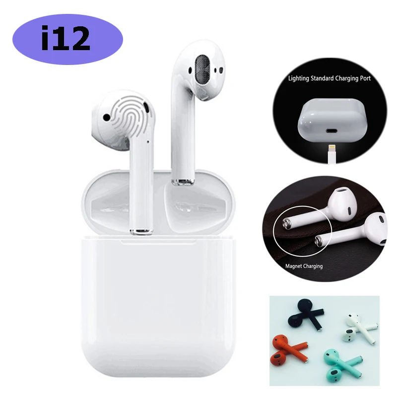Mini i12 TWS Bluetooth wireless earphone PK i10 i11 air pods Sports True wireless bluetooth 5.0 headset touch earbuds binaural 