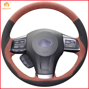 

MEWANT Brownness Black Suede Steering Wheel Cover for Subaru Forester 2013-2015 Legacy 2013-2014 Outback 2013-2014 XV 2013-2015