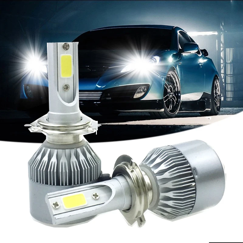 

2Pcs Car Lights Bulbs LED H4 H7 9003 HB2 H11 LED H1 H3 H8 H9 880 H27 9005 9006 HB4 H13 9004 9007 Auto Headlights 72W COB 6000K