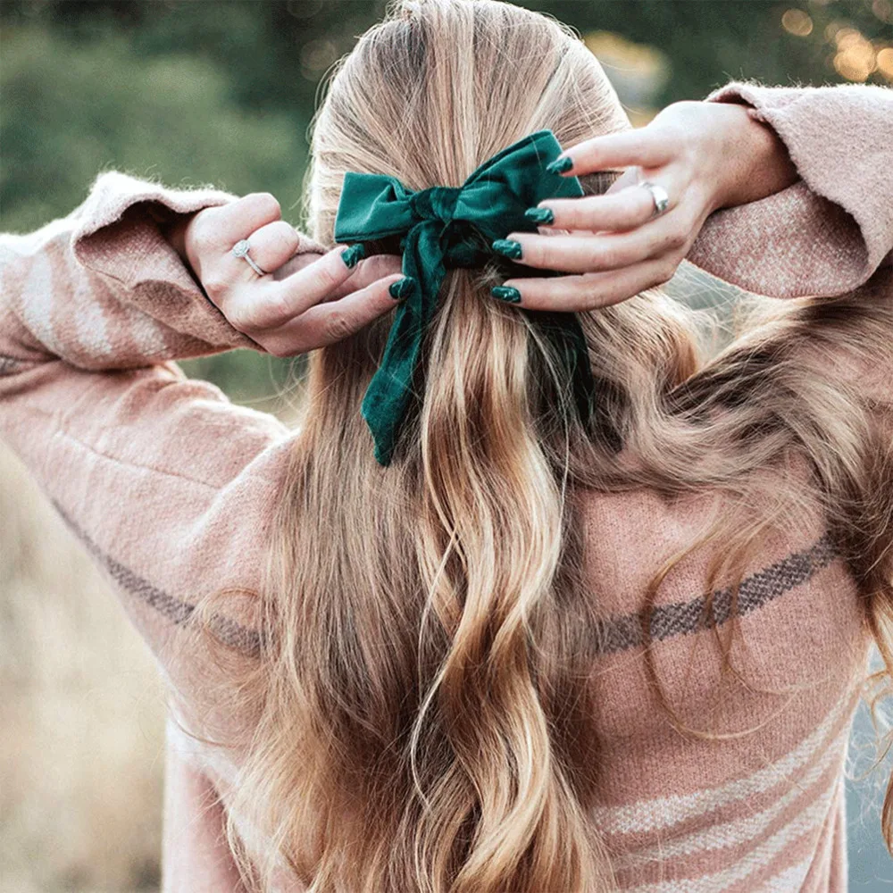

M MISM Vintage Bow-knot Ribbon Women Scrunchie Hair Tie Modis Fashion Tassel Elastic Hair Bands For Women Girls Hair Accessories