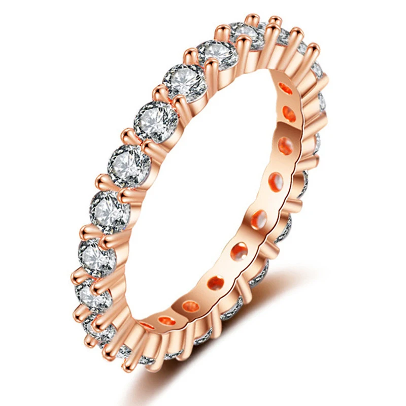 Octbyna классический дизайн обручальное кольцо AAA белый кубический циркон брендовые кольца для женщин женские свадебные CZ кольца ювелирные изделия подарок - Цвет основного камня: A18