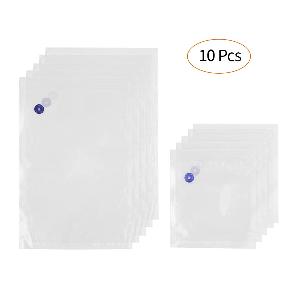 

10pcs/lot 2 Size Reusable PE Vacuum Bags for Food Fresh-keeping Food Storage Bag Zipper Food Savers Organizer Travel Sealing Bag