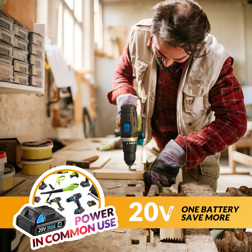 DEKO GCD20DU3 SET1 Woodworking Tools 15+2 Settings Lithium Ion Batteries LED Driver Professional Fast Charger Cordless Drill